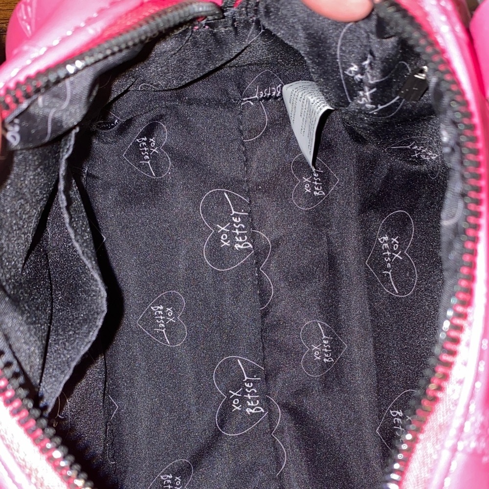 Betsey Johnson Pink Mini Duffel Crossbody Bag Eiffel Tower Paris Barrel Purse - Picture 10 of 13
